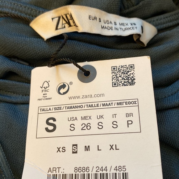 NWT Zara Asymmetric Midi Knots Dress, Blue Grey, Size S - Picture 13 of 14